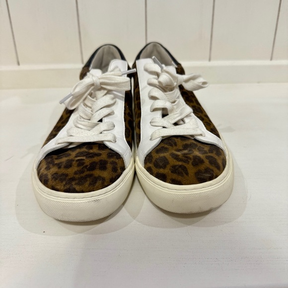 Veronica Beard Brown and White Leopard Print Sneakers - Picture 3 of 7
